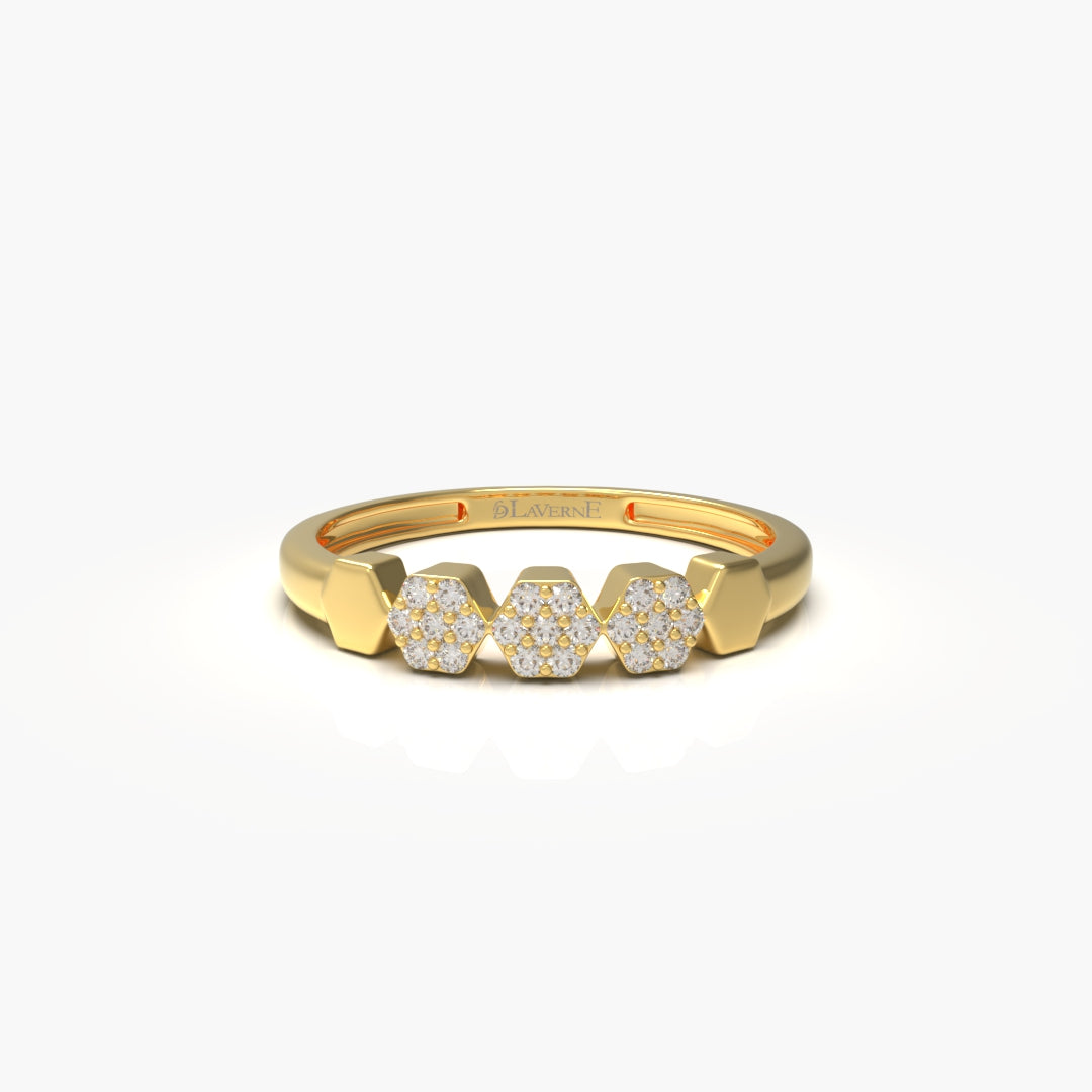Honeycomb Diamond Ring