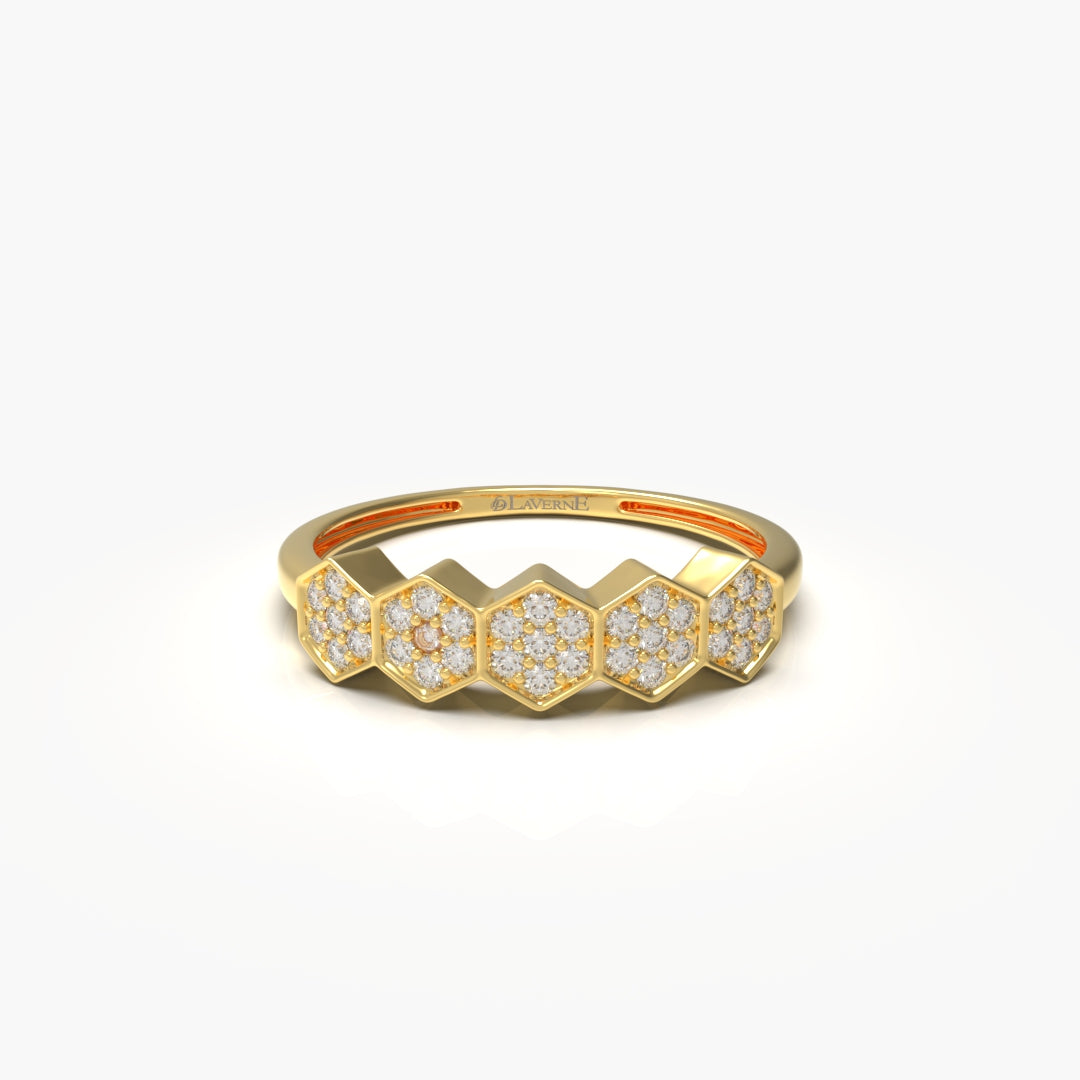 Honeycomb Diamond Ring