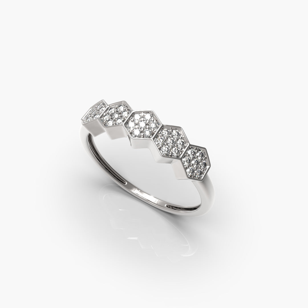 Honeycomb Diamond Ring