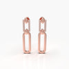 Gold Paperclip Drop Earrings with Diamonds