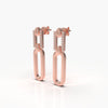 Gold Paperclip Drop Earrings with Diamonds
