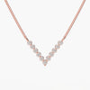 V-shaped diamond necklace
