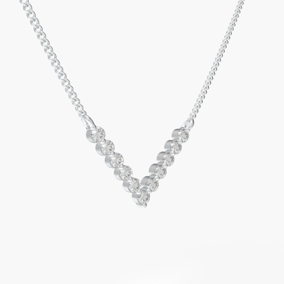 V-shaped diamond necklace