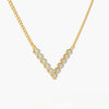 V-shaped diamond necklace
