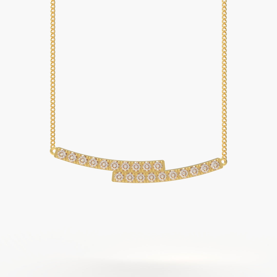 Pave Bar Diamond Necklace