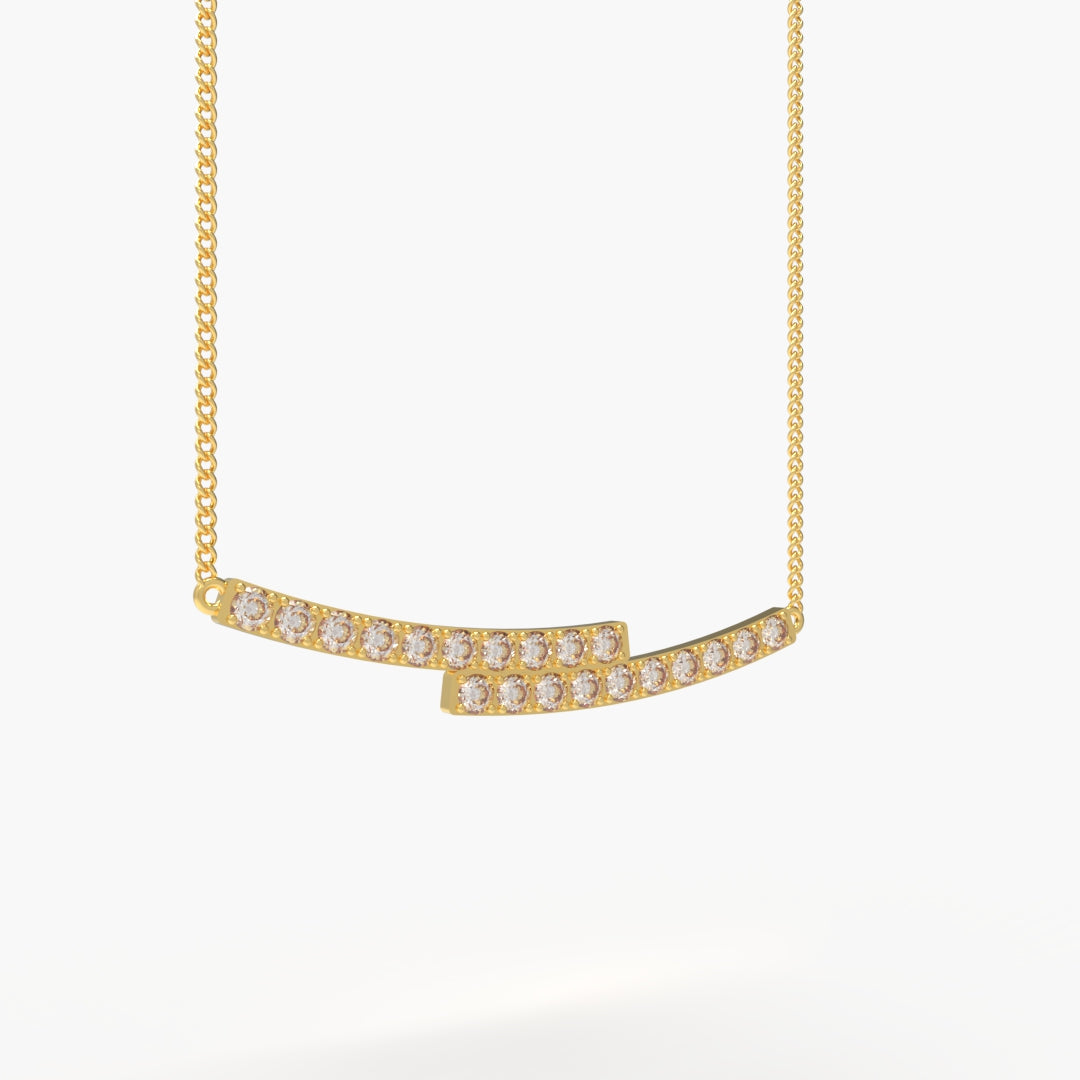 Pave Bar Diamond Necklace