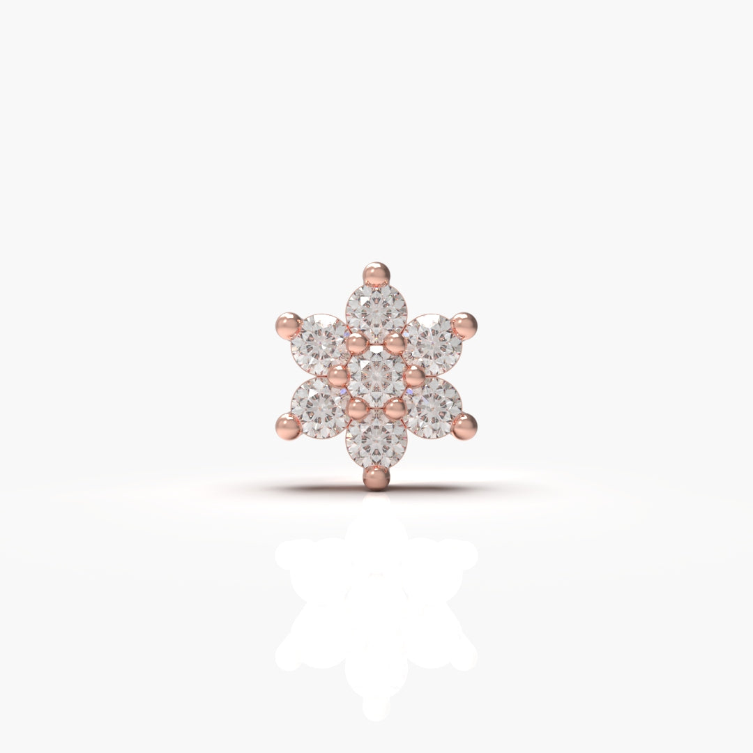 Flower Diamond Nose-Pin