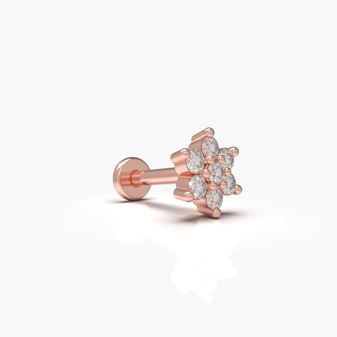 Flower Diamond Nose-Pin