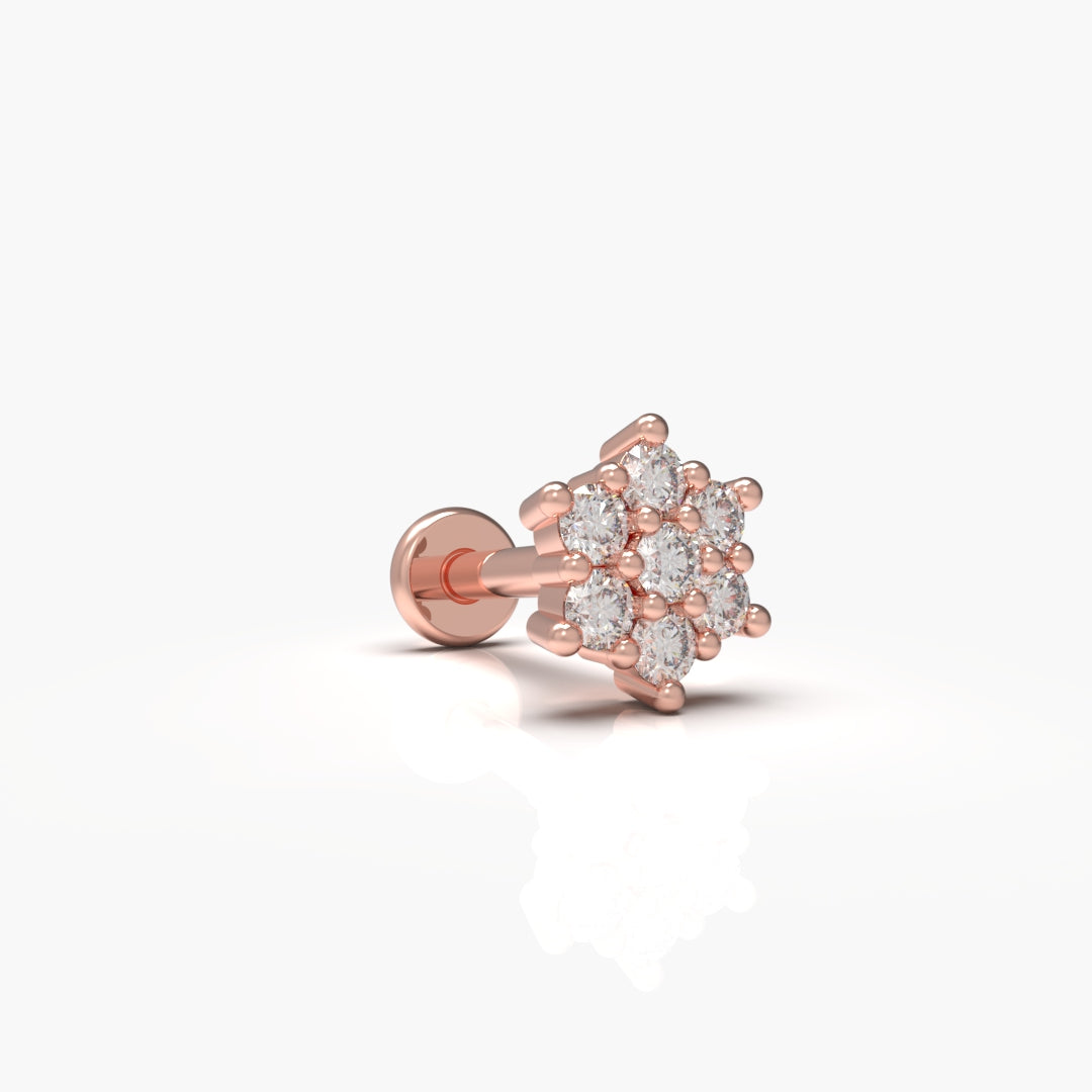 Flower Diamond Nose-Pin