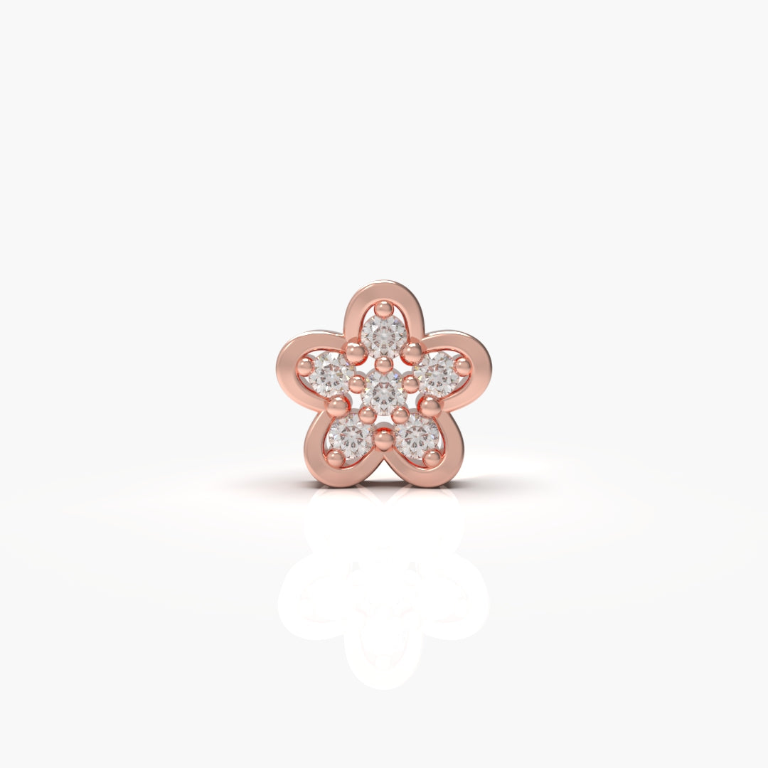 Flower Diamond Nose-Pin