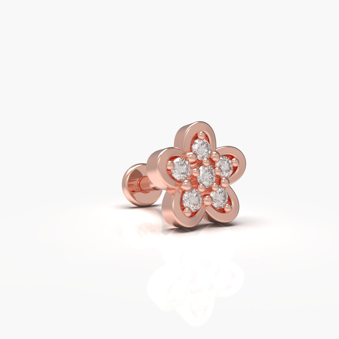 Flower Diamond Nose-Pin