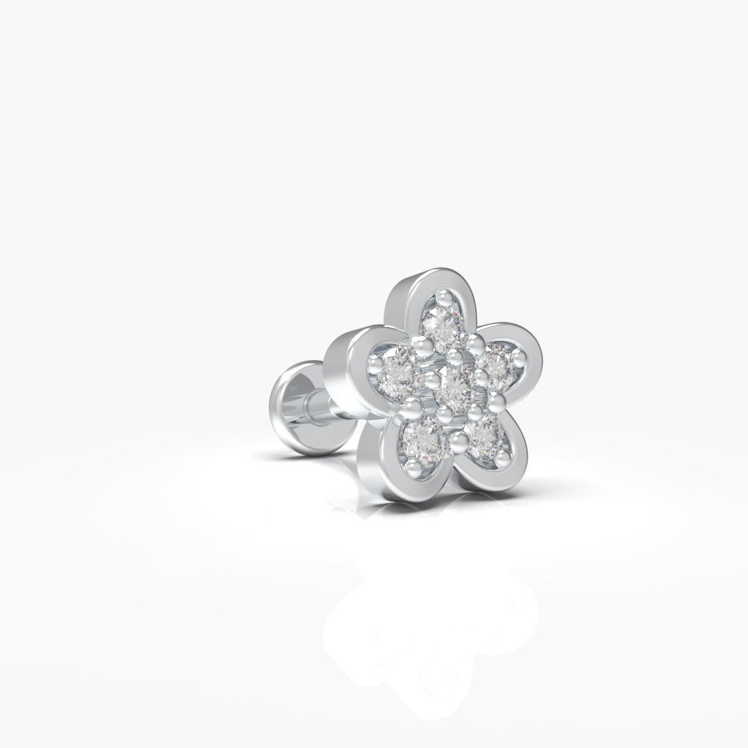 Flower Diamond Nose-Pin