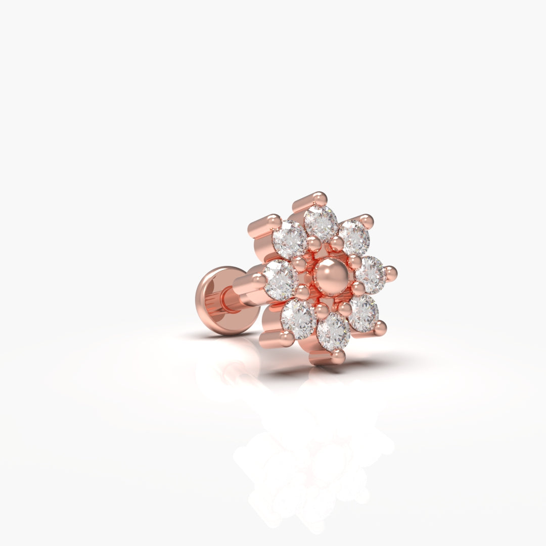 Flower Diamond Nose-Pin