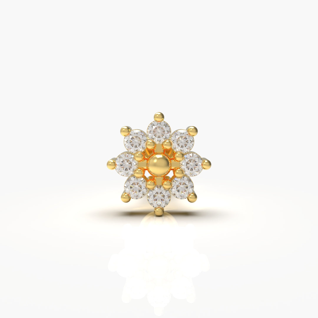 Flower Diamond Nose-Pin