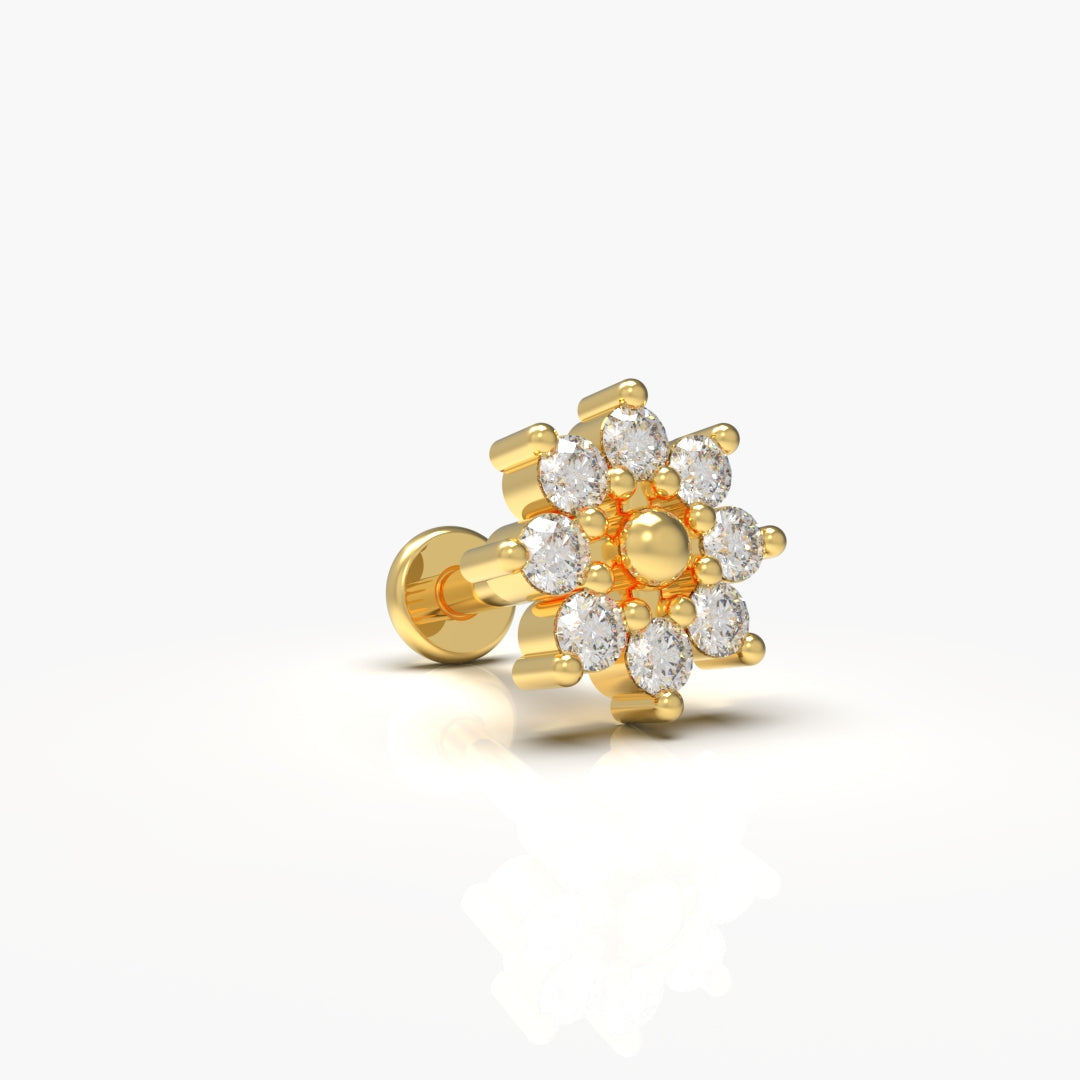 Flower Diamond Nose-Pin