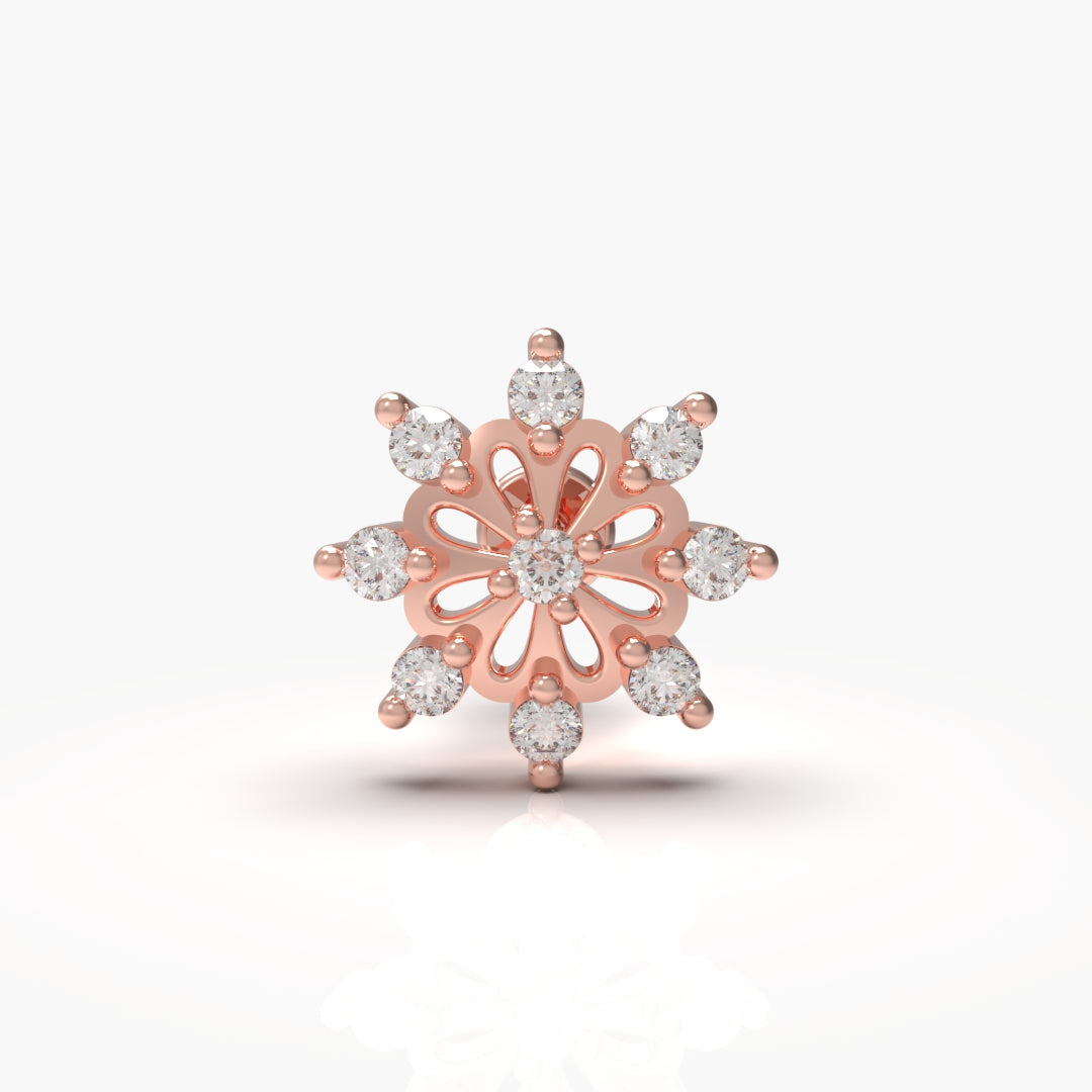 Flower Diamond Nose-Pin
