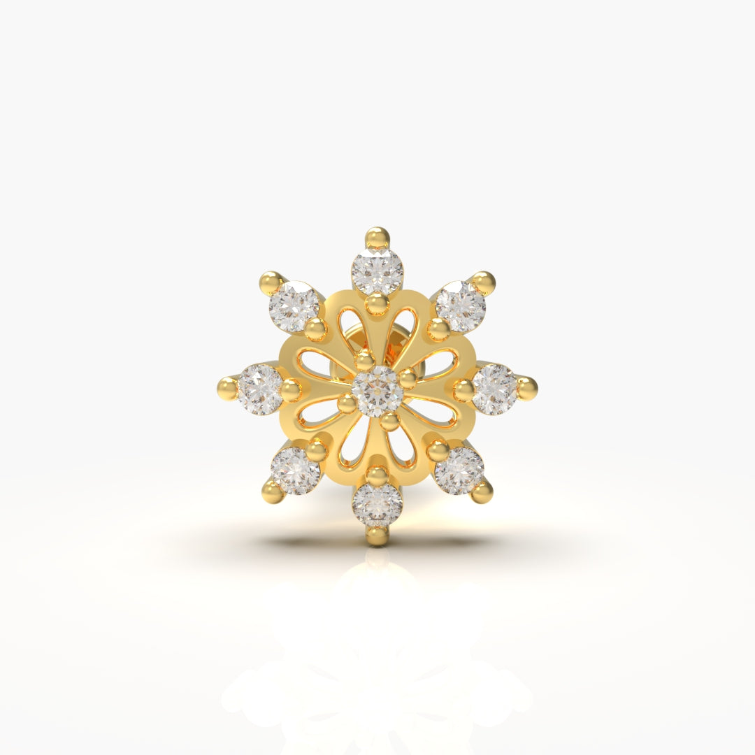 Flower Diamond Nose-Pin