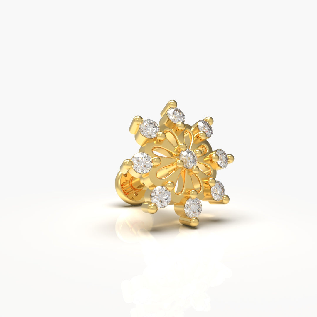 Flower Diamond Nose-Pin