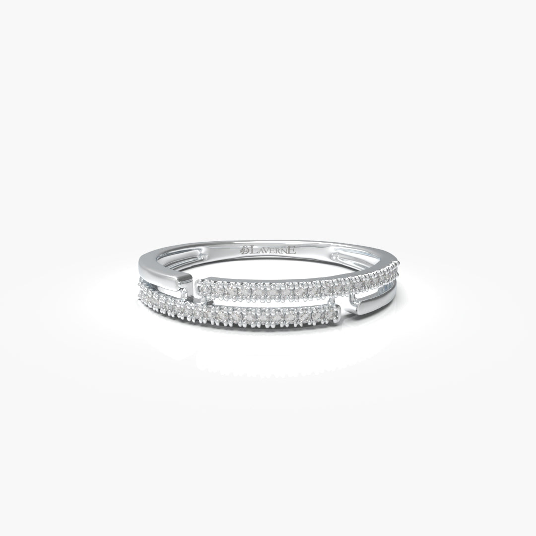 Unique Double Row Micro Pave Ring