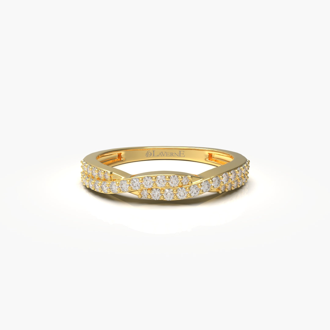 Twisted Half Eternity Wedding Band