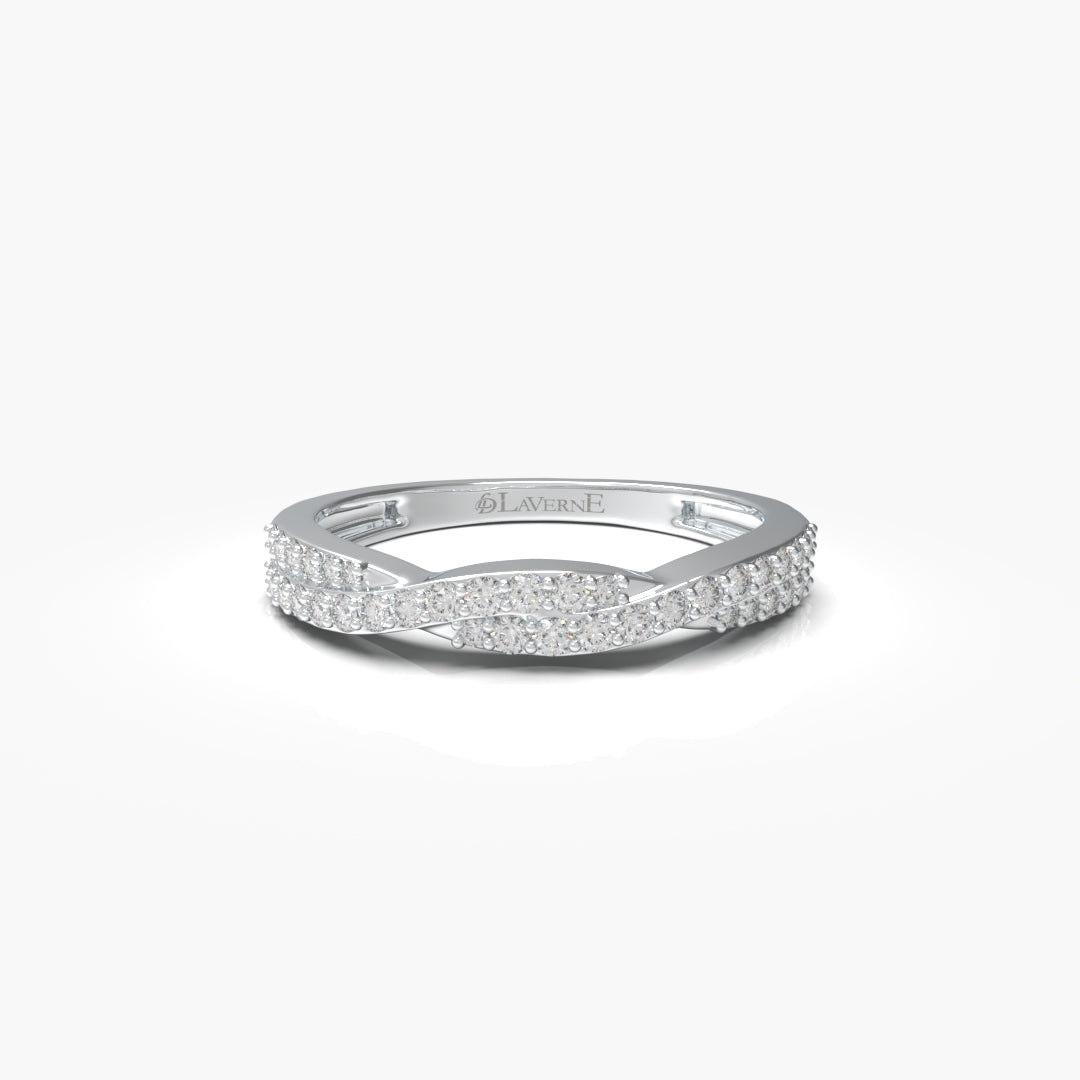 Twisted Half Eternity Wedding Band