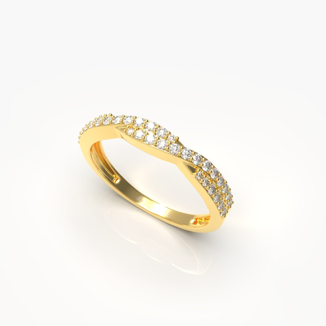 Twisted Half Eternity Wedding Band