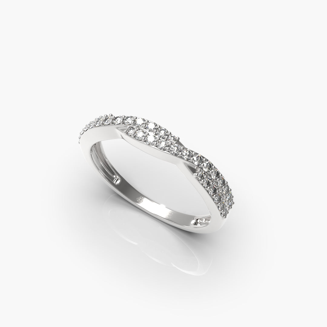 Twisted Half Eternity Wedding Band