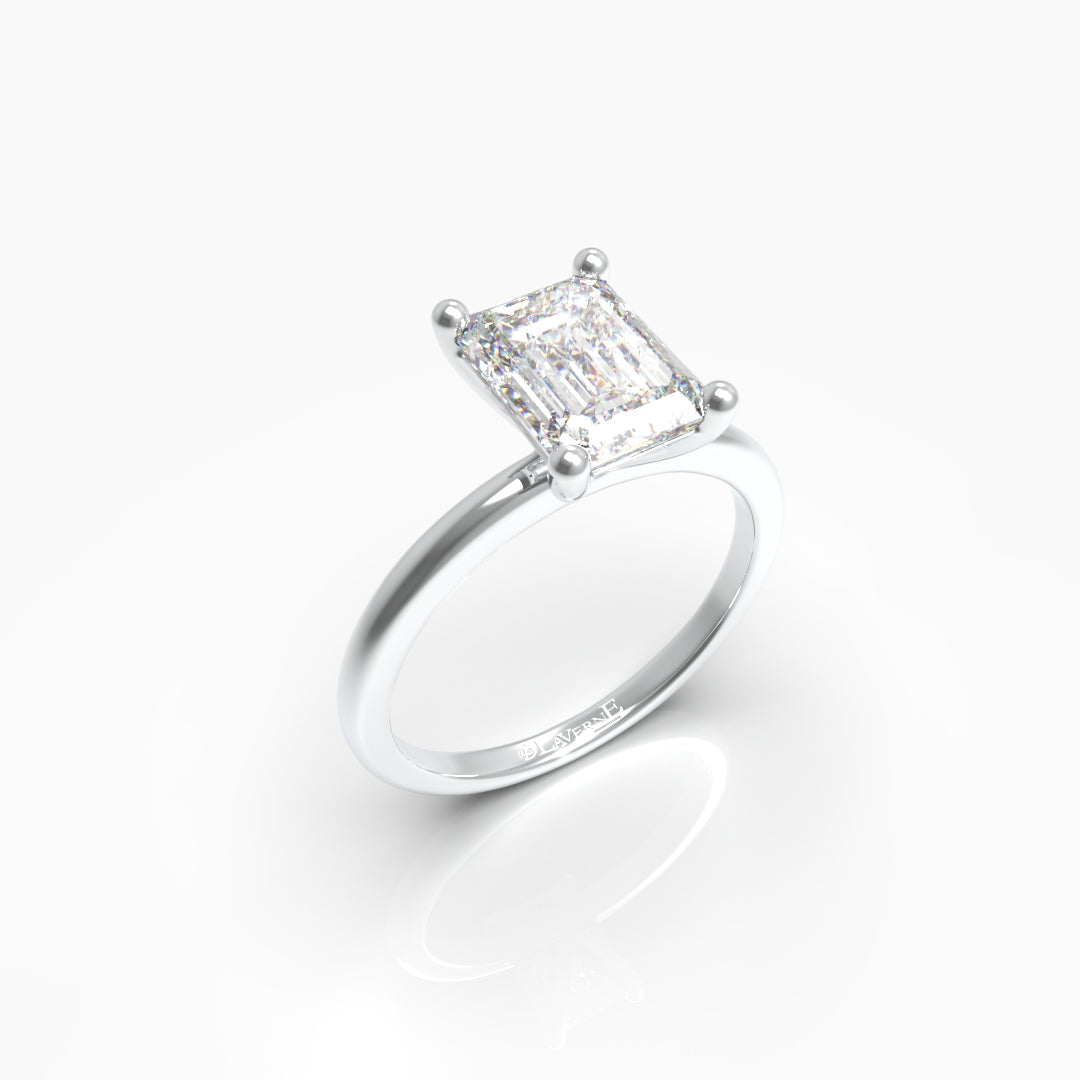 1 Carat Emerald Cut Solitaire Lab Grown Engagement Ring