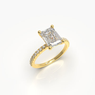 1 Carat Emerald Cut Solitaire Lab Grown Engagement Ring
