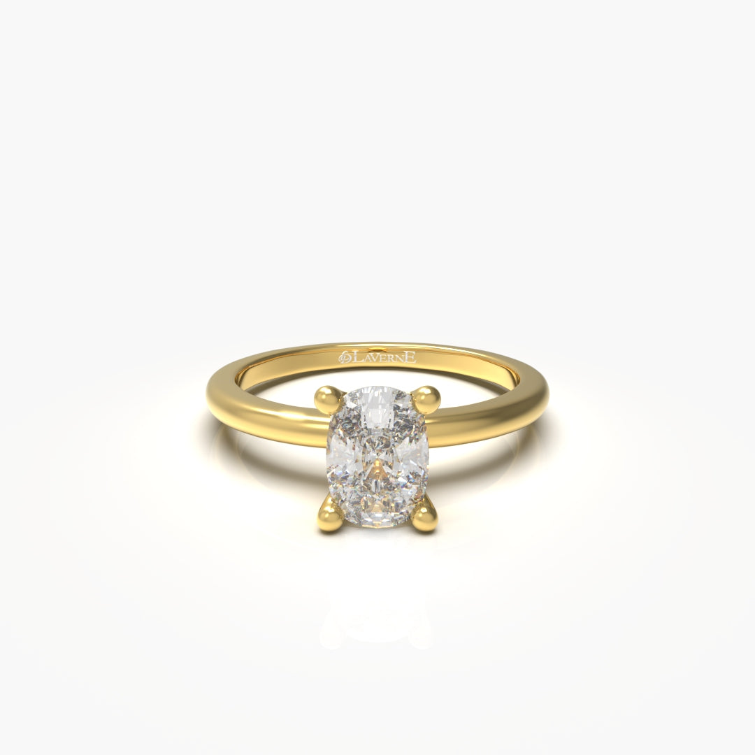 1 Carat Cushion Solitaire Lab Grown Engagement Ring