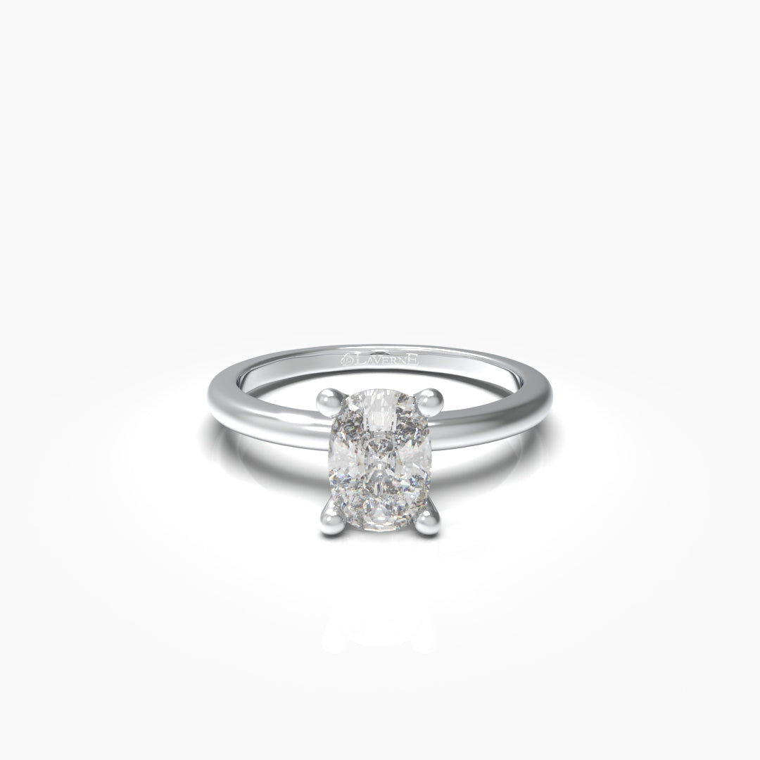 1 Carat Cushion Solitaire Lab Grown Engagement Ring