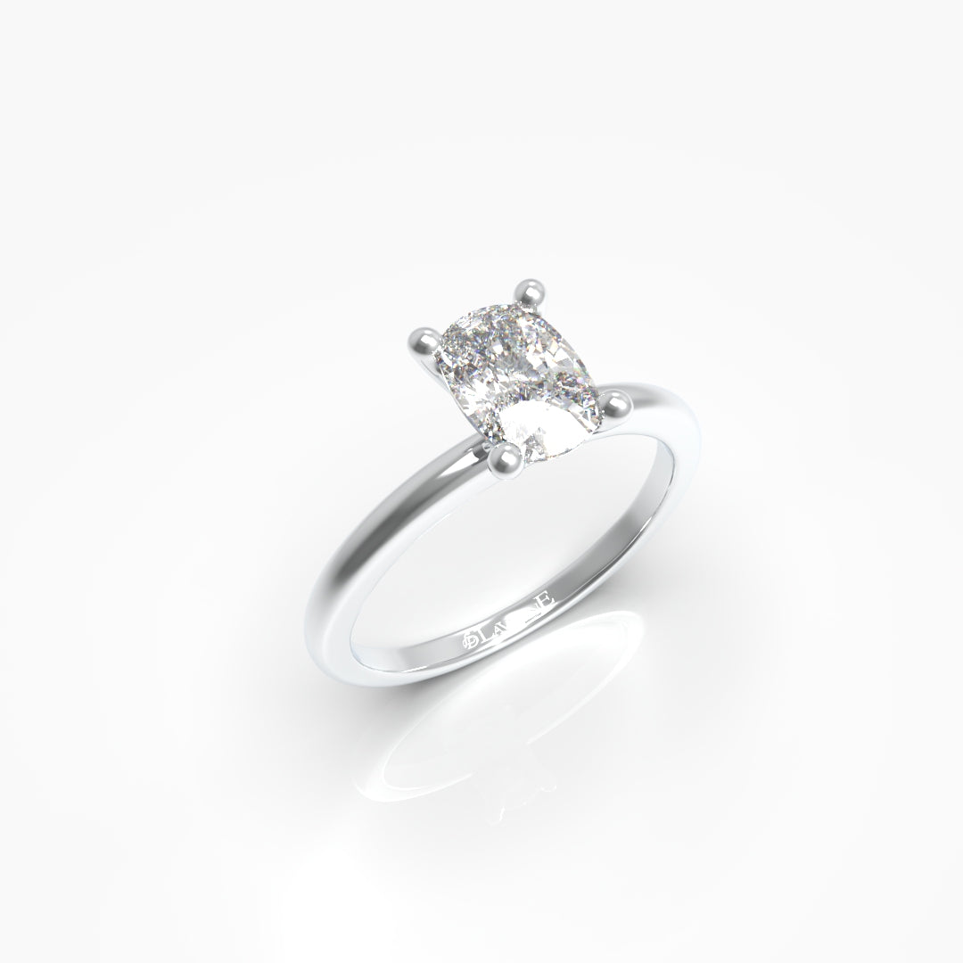 1 Carat Cushion Solitaire Lab Grown Engagement Ring