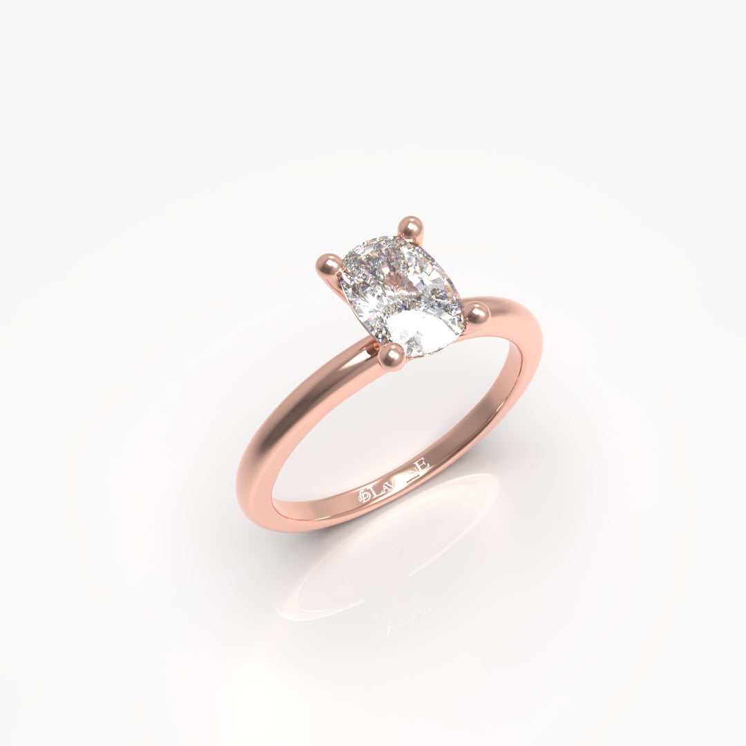 1 Carat Cushion Solitaire Lab Grown Engagement Ring