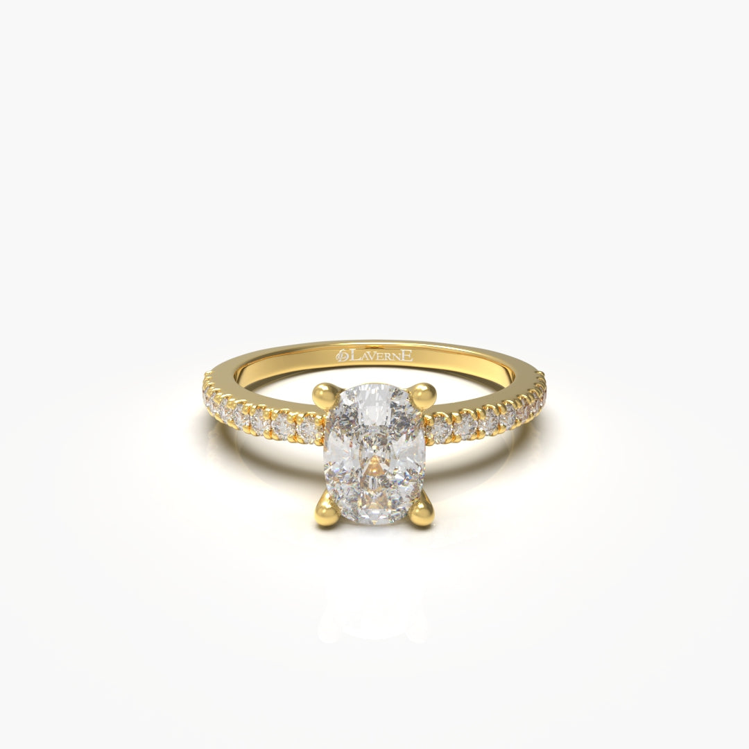 1 Carat Cushion Solitaire Lab Grown Engagement Ring