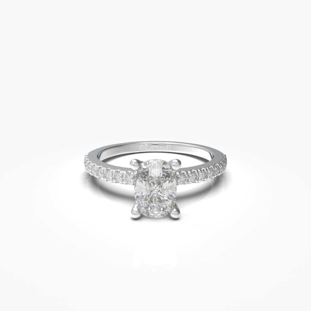 1 Carat Cushion Solitaire Lab Grown Engagement Ring