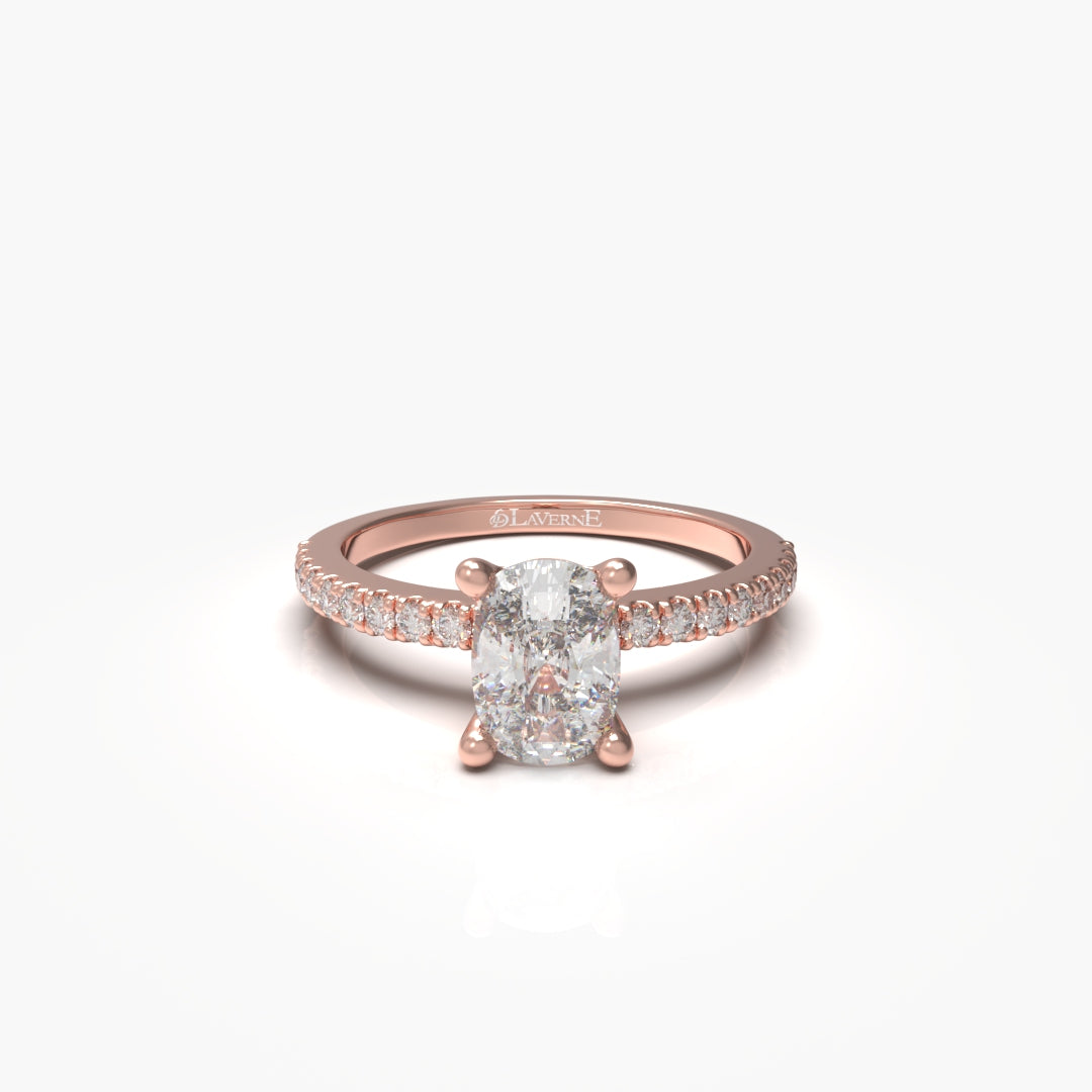 1 Carat Cushion Solitaire Lab Grown Engagement Ring
