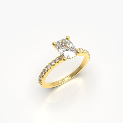 1 Carat Cushion Solitaire Lab Grown Engagement Ring