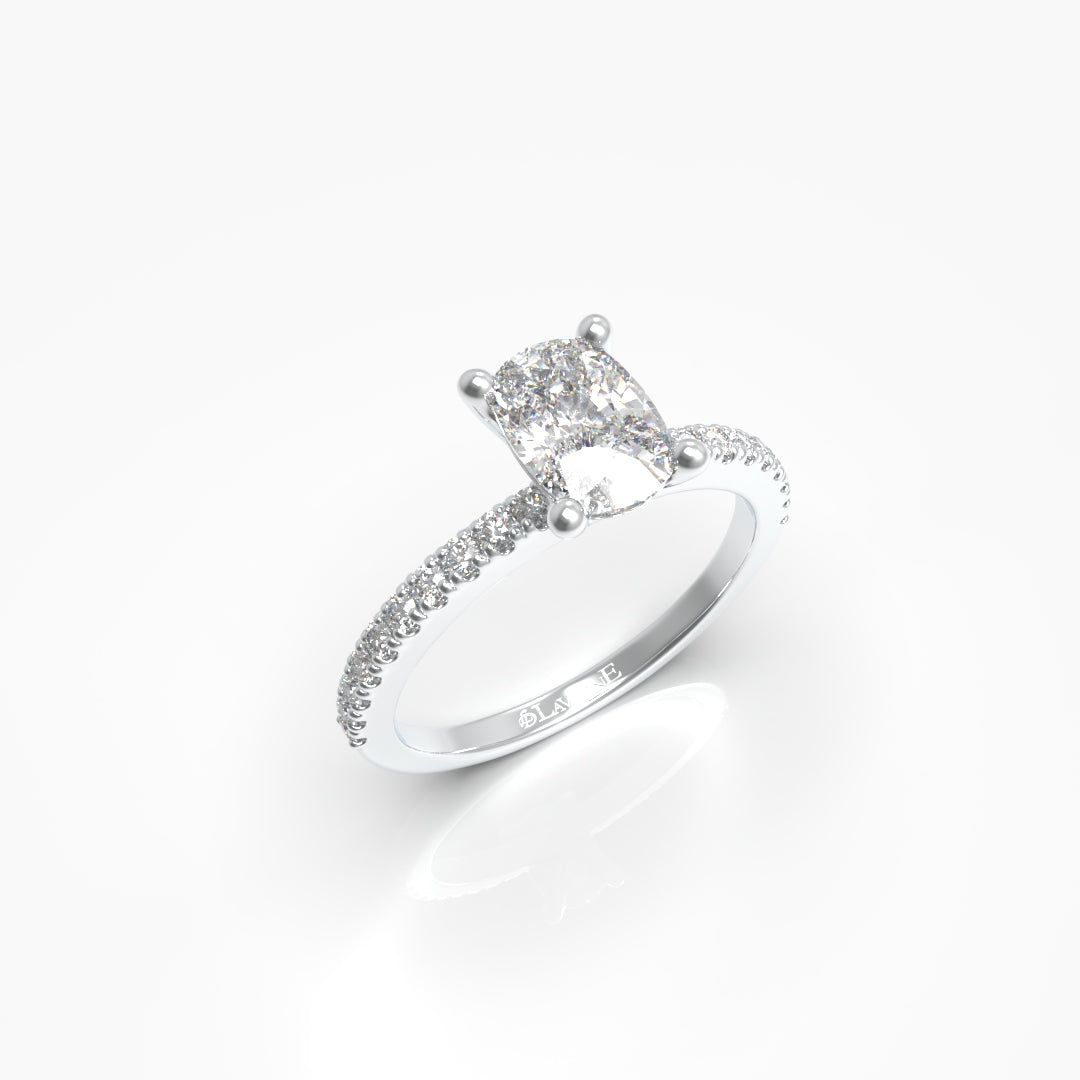 1 Carat Cushion Solitaire Lab Grown Engagement Ring
