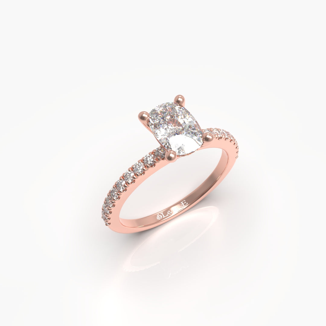 1 Carat Cushion Solitaire Lab Grown Engagement Ring