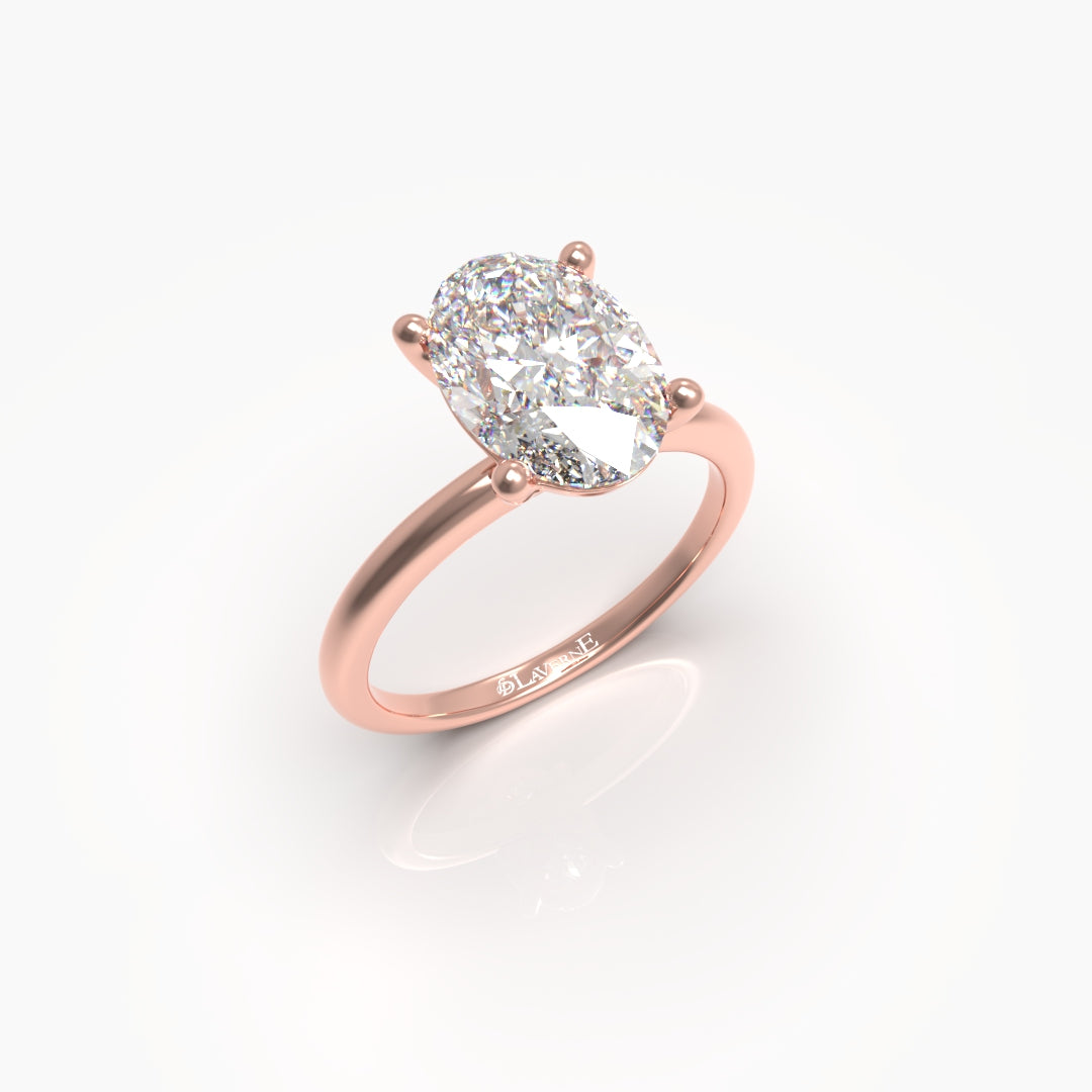 1 Carat Oval Solitaire Lab Grown Engagement Ring