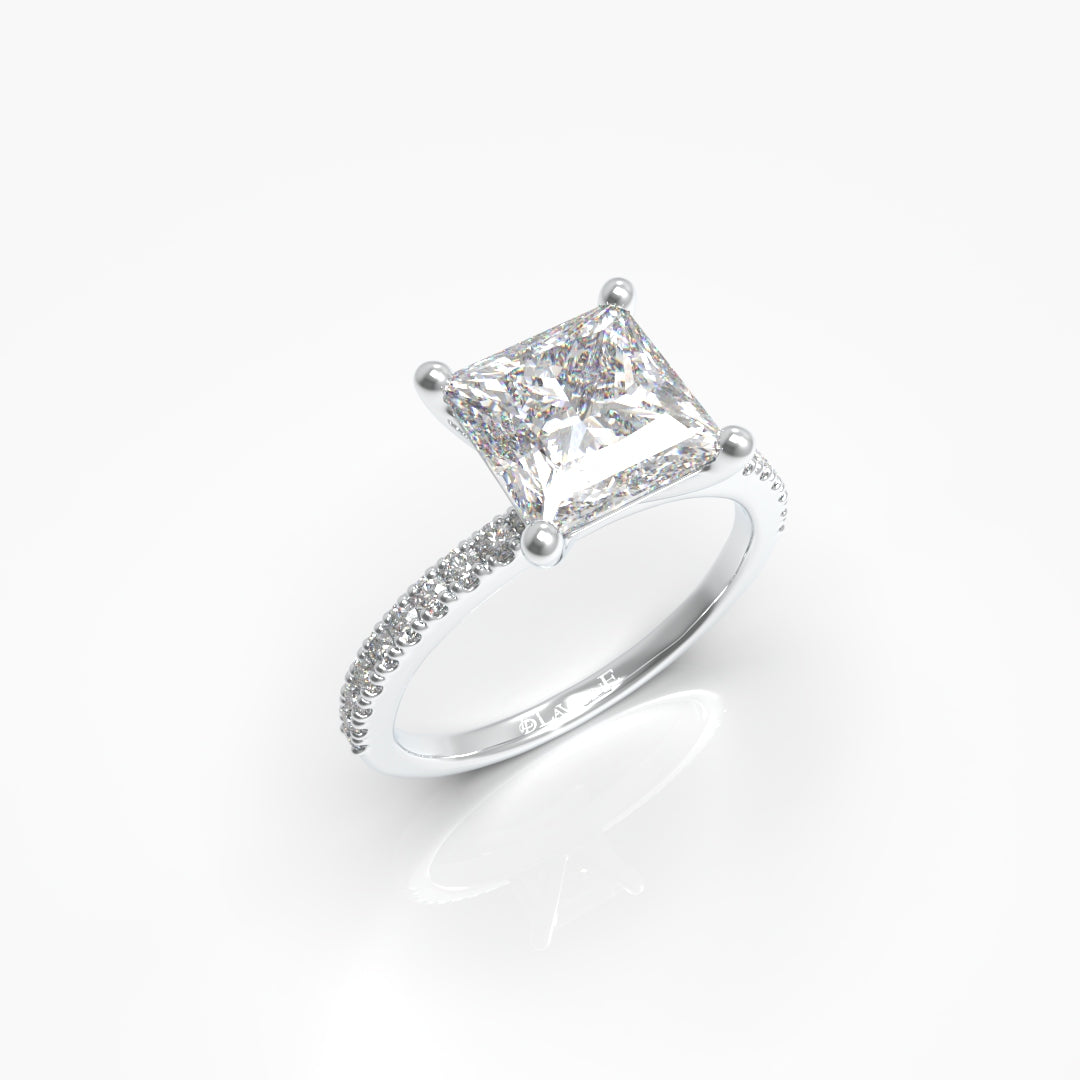 1 Carat Princess Solitaire Lab Grown Engagement Ring