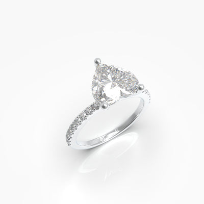 1 Carat Heart Solitaire Lab Grown Engagement Ring