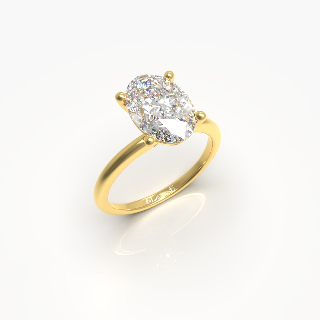 1 Carat Oval Solitaire Lab Grown Engagement Ring