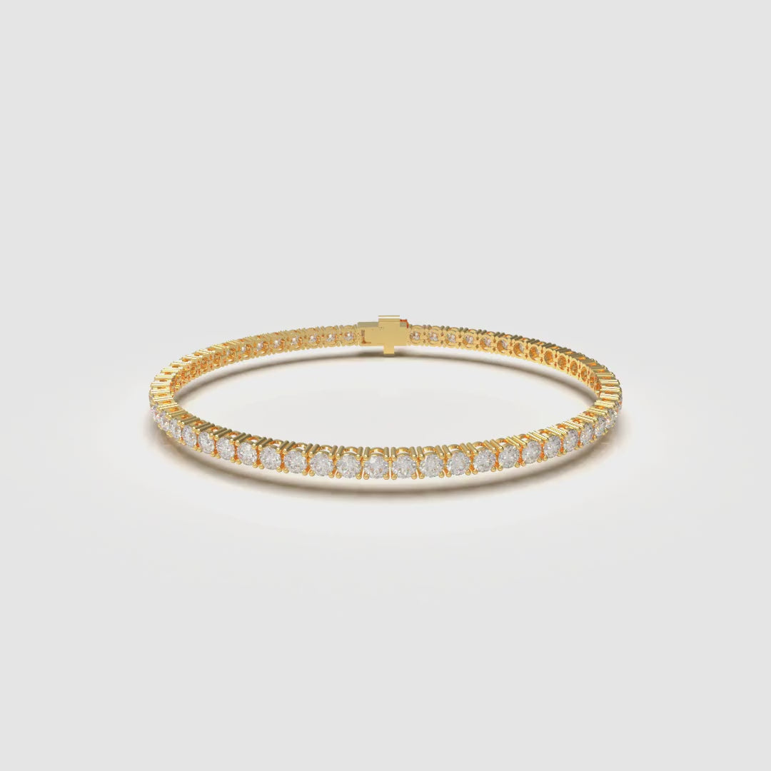 Gold tennis bracelet with lab grown diamonds from the tennis collection